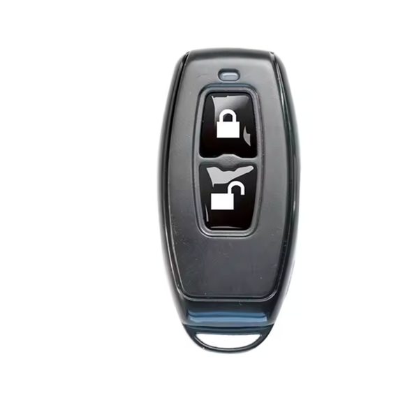 Blusafe R1 remote, front view with lock and unlock buttons