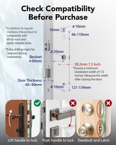 Blusafe Origin Smart Plus Smart Handle — Black, Frosted Silver or Mirror Silver product image