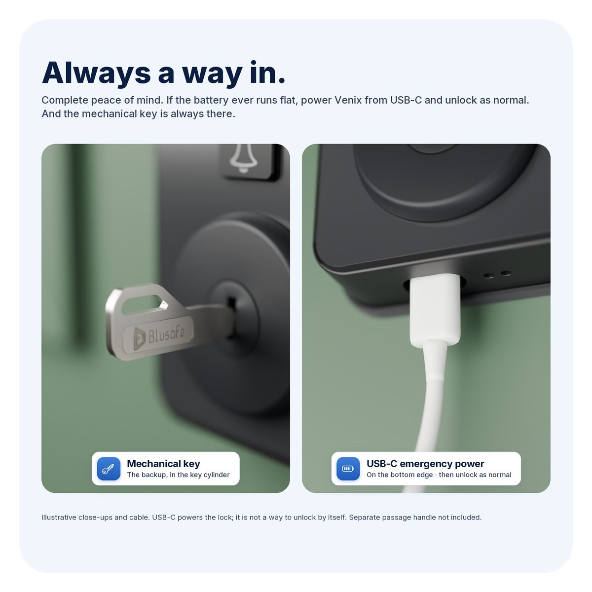 Blusafe Venix Palm Vein & 3D Face Recognition Smart Lock