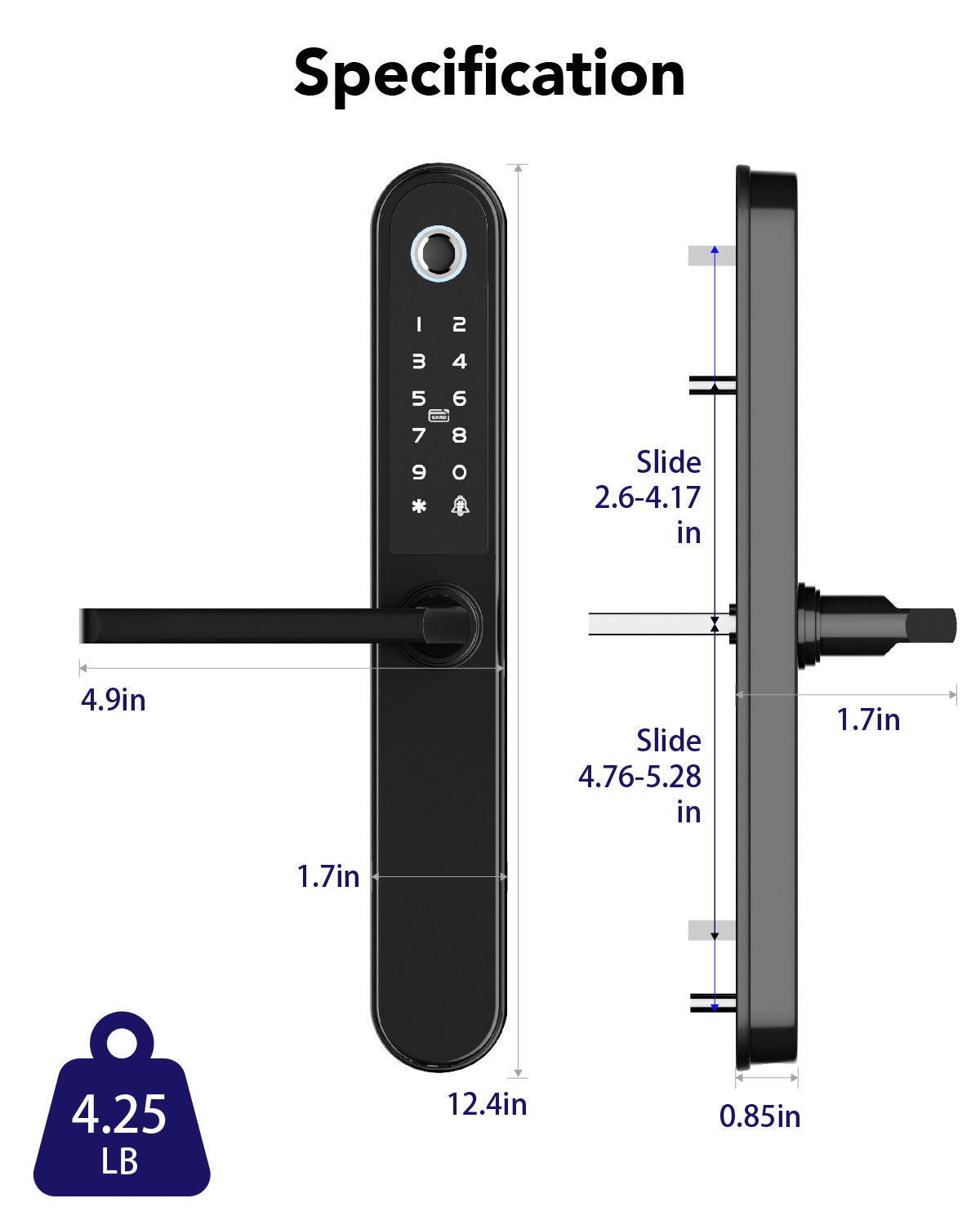 Blusafe Apollo Smart Door Handle — Fingerprint, Keypad, RFID & App product image