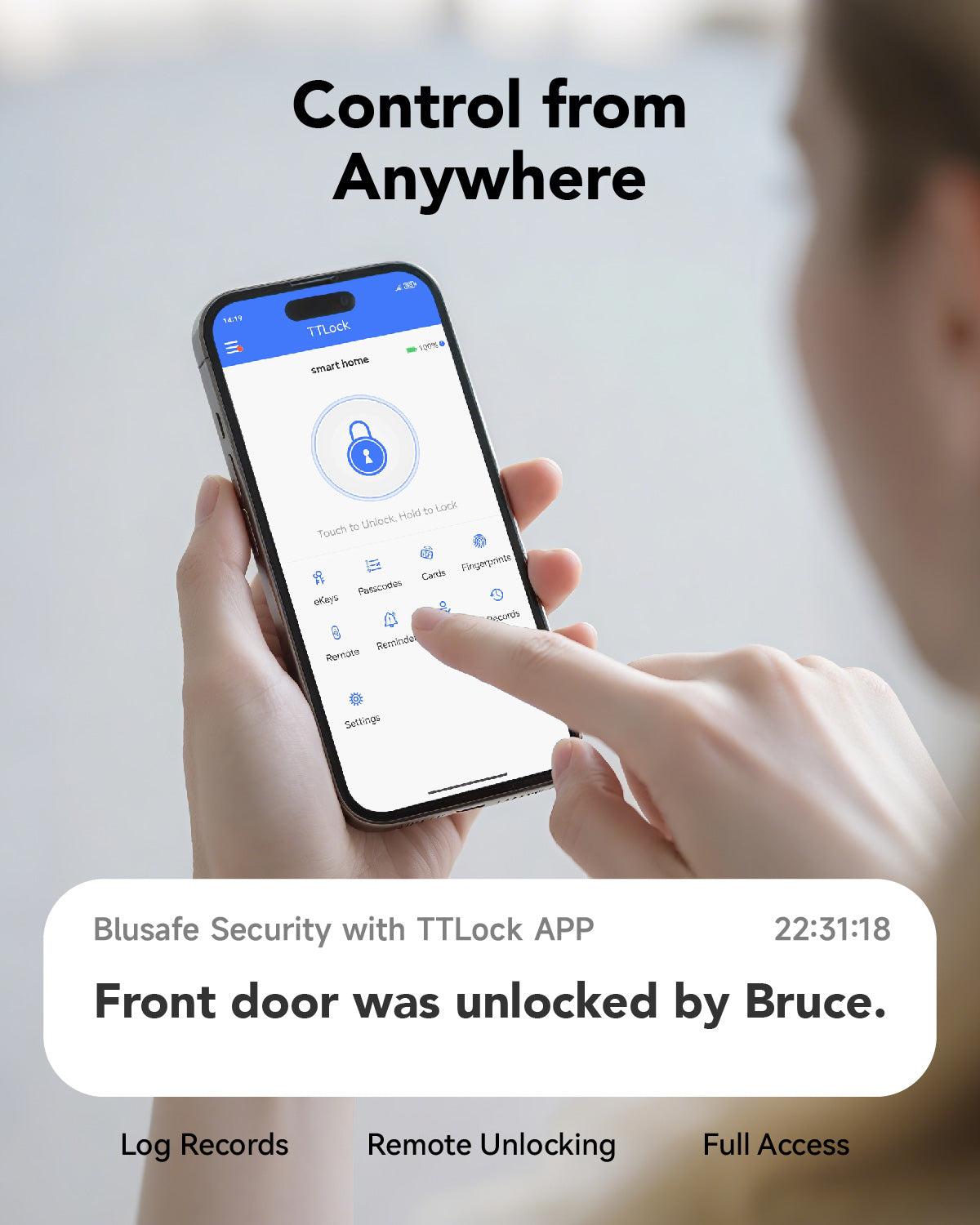 Blusafe Apollo Smart Door Handle — Fingerprint, Keypad, RFID & App product image