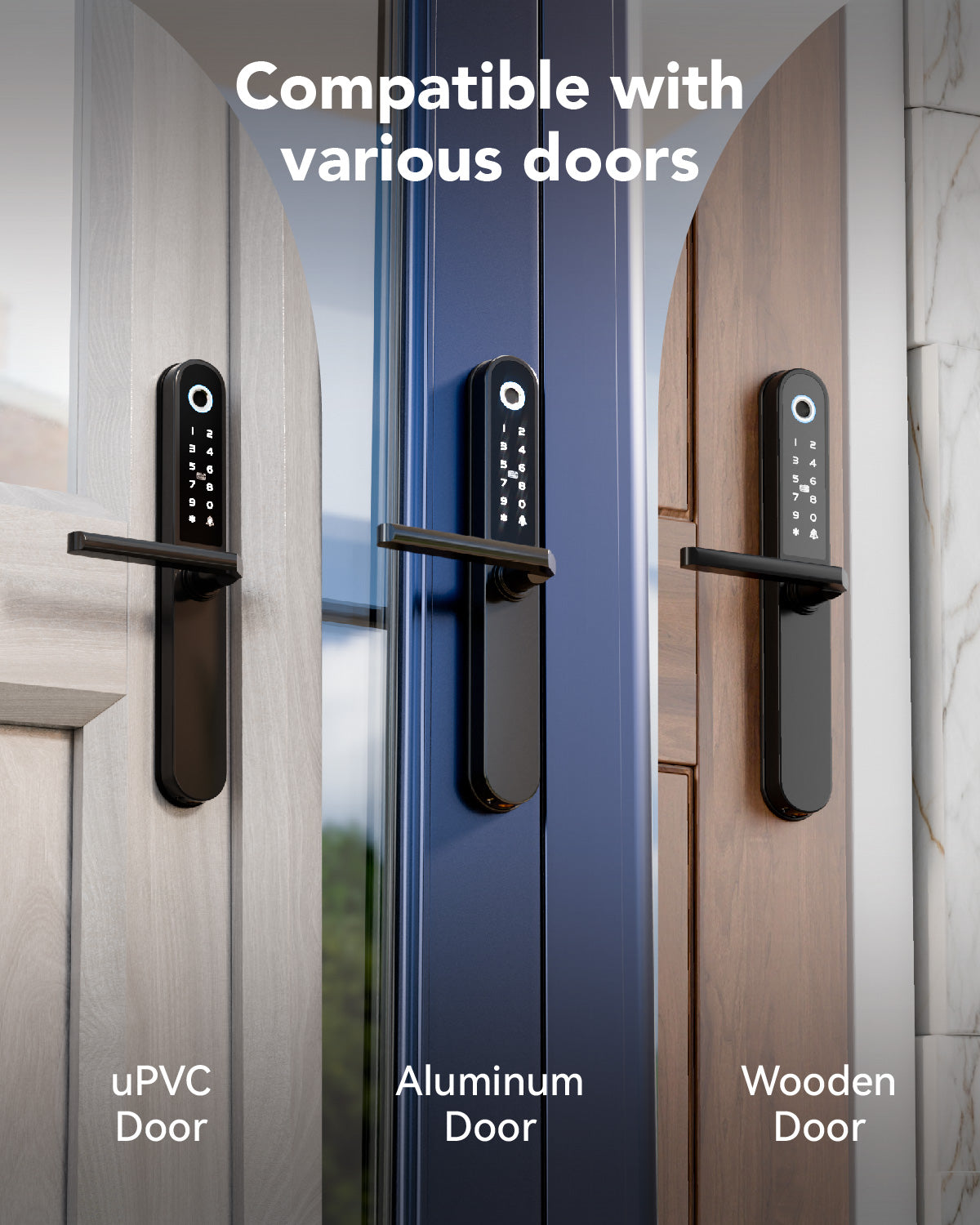 Blusafe Apollo Smart Door Handle — Fingerprint, Keypad, RFID & App product image