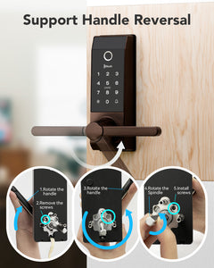 Blusafe Contour Smart Lock for Latch Doors — Black, Red Bronze or Frosted Silver product image