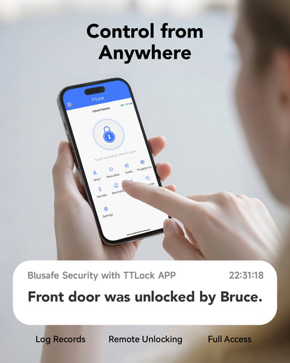 Blusafe Contour Smart Lock for Latch Doors — Black, Red Bronze or Frosted Silver product image