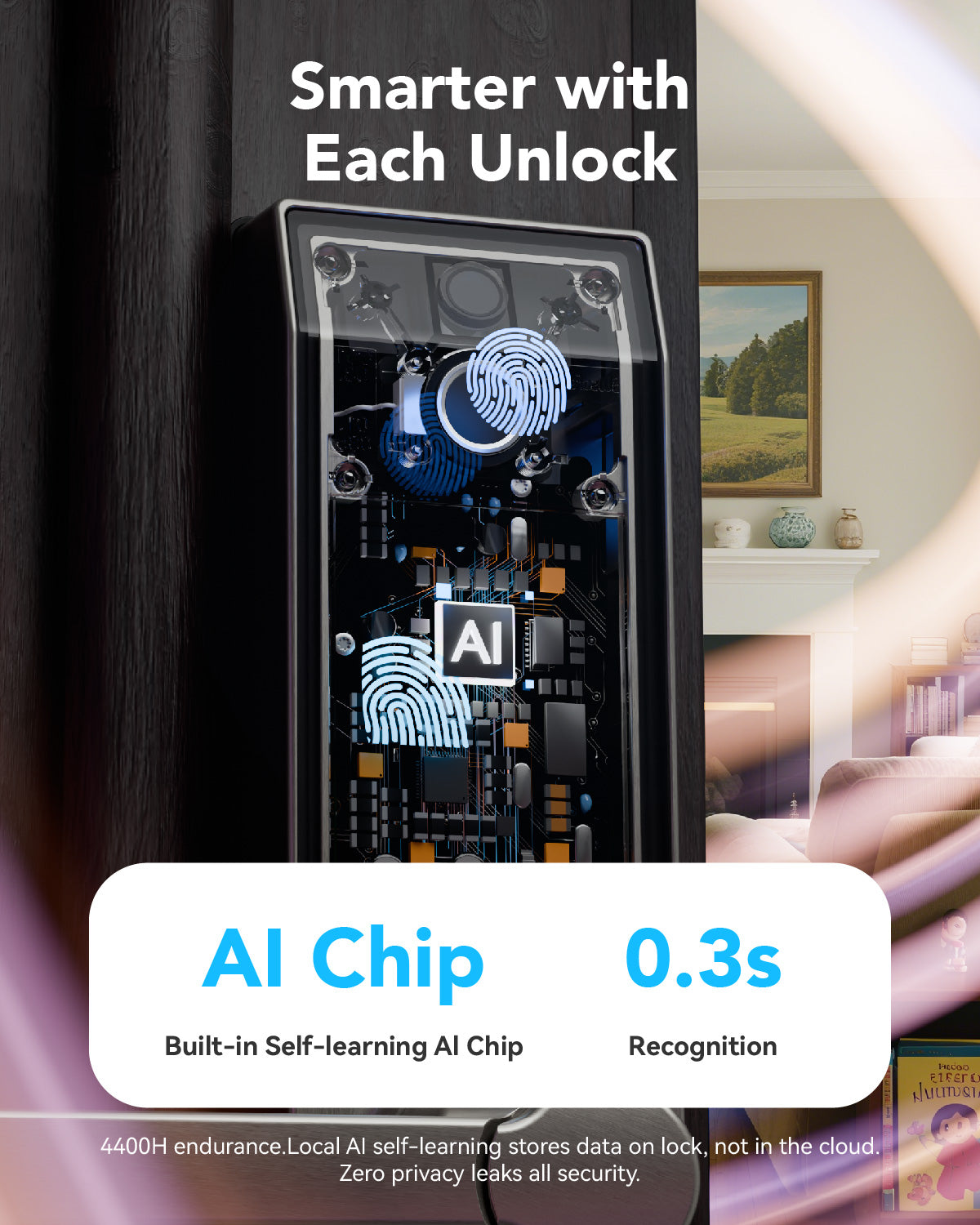 Blusafe Contour Smart Lock for Latch Doors — Black, Red Bronze or Frosted Silver product image