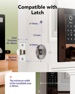 Blusafe Contour Smart Lock for Latch Doors — Black, Red Bronze or Frosted Silver product image