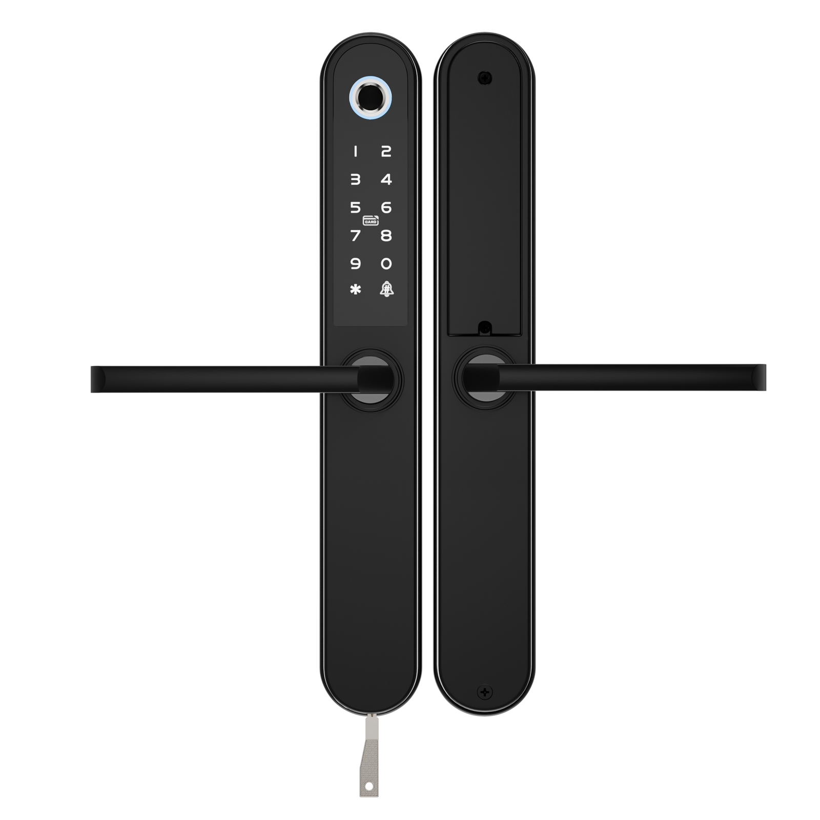 Blusafe Apollo Smart Door Handle — Fingerprint, Keypad, RFID & App - Black