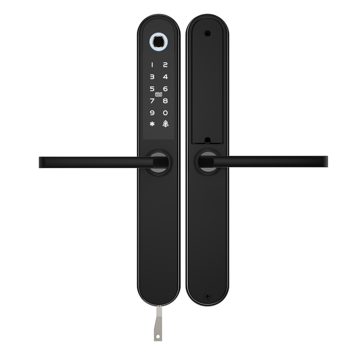 Blusafe Apollo Smart Door Handle — Fingerprint, Keypad, RFID & App - Black