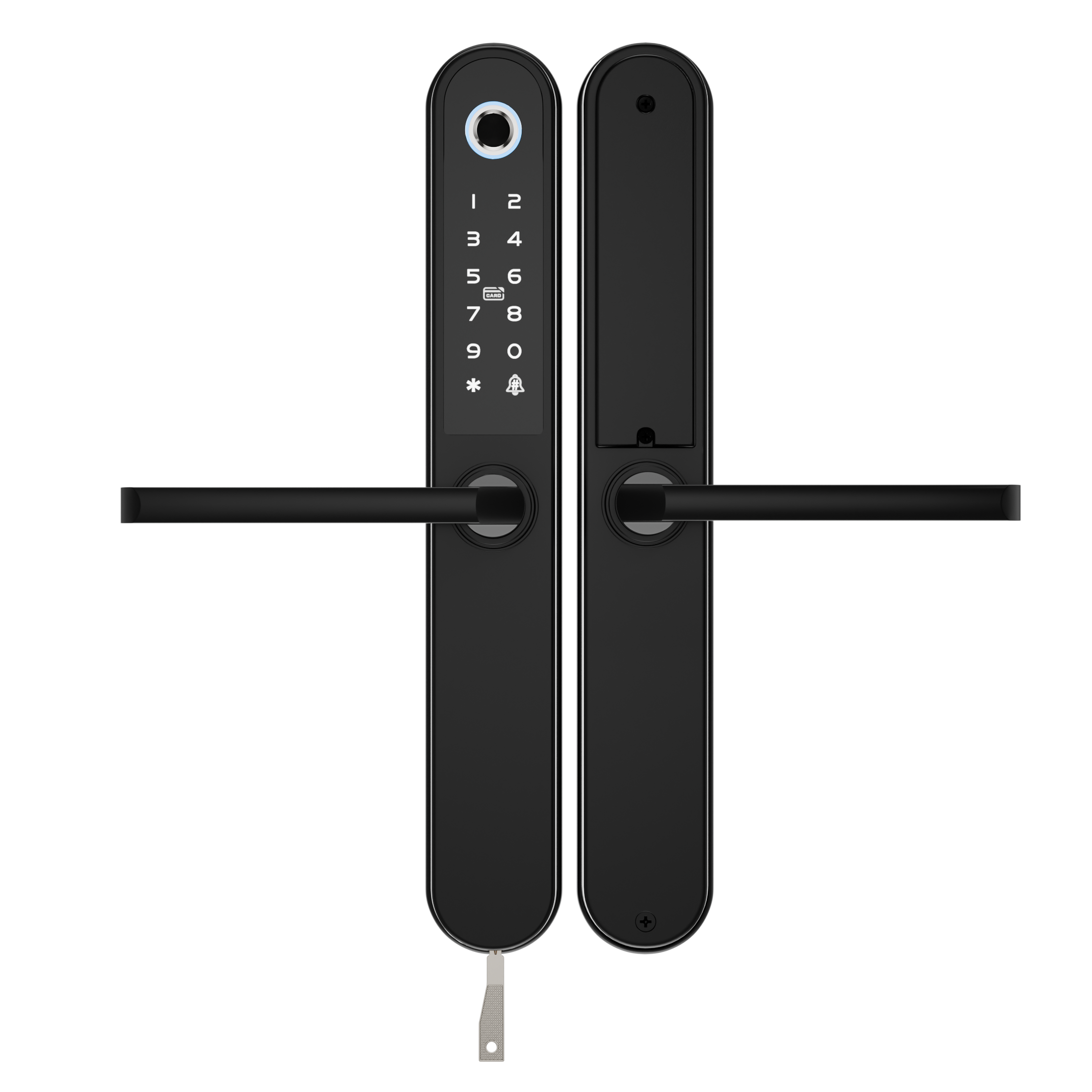 Blusafe Apollo Smart Door Handle — Fingerprint, Keypad, RFID & App - Black