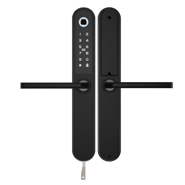 Blusafe Apollo Smart Door Handle — Fingerprint, Keypad, RFID & App - Black