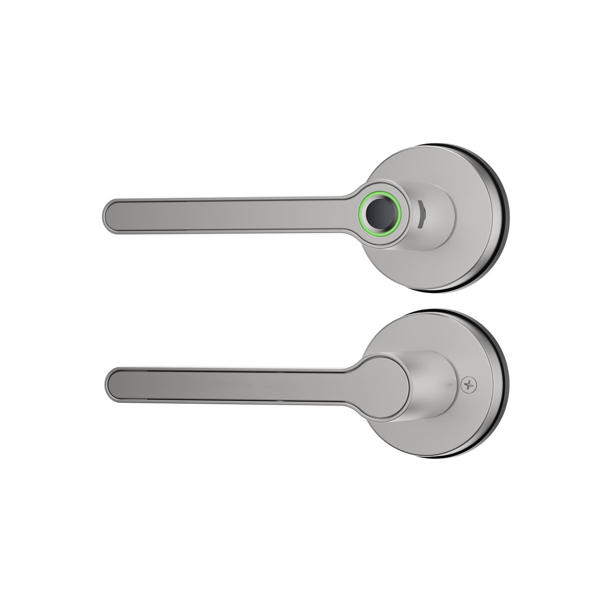 Blusafe Breeze Rose Fingerprint Door Handle — Black, Chrome or Satin Chrome - Satin Chrome