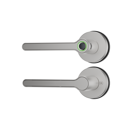 Blusafe Breeze Rose Fingerprint Door Handle — Black, Chrome or Satin Chrome - Satin Chrome