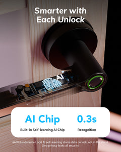 Blusafe Breeze Rose Fingerprint Door Handle — Black, Chrome or Satin Chrome product image