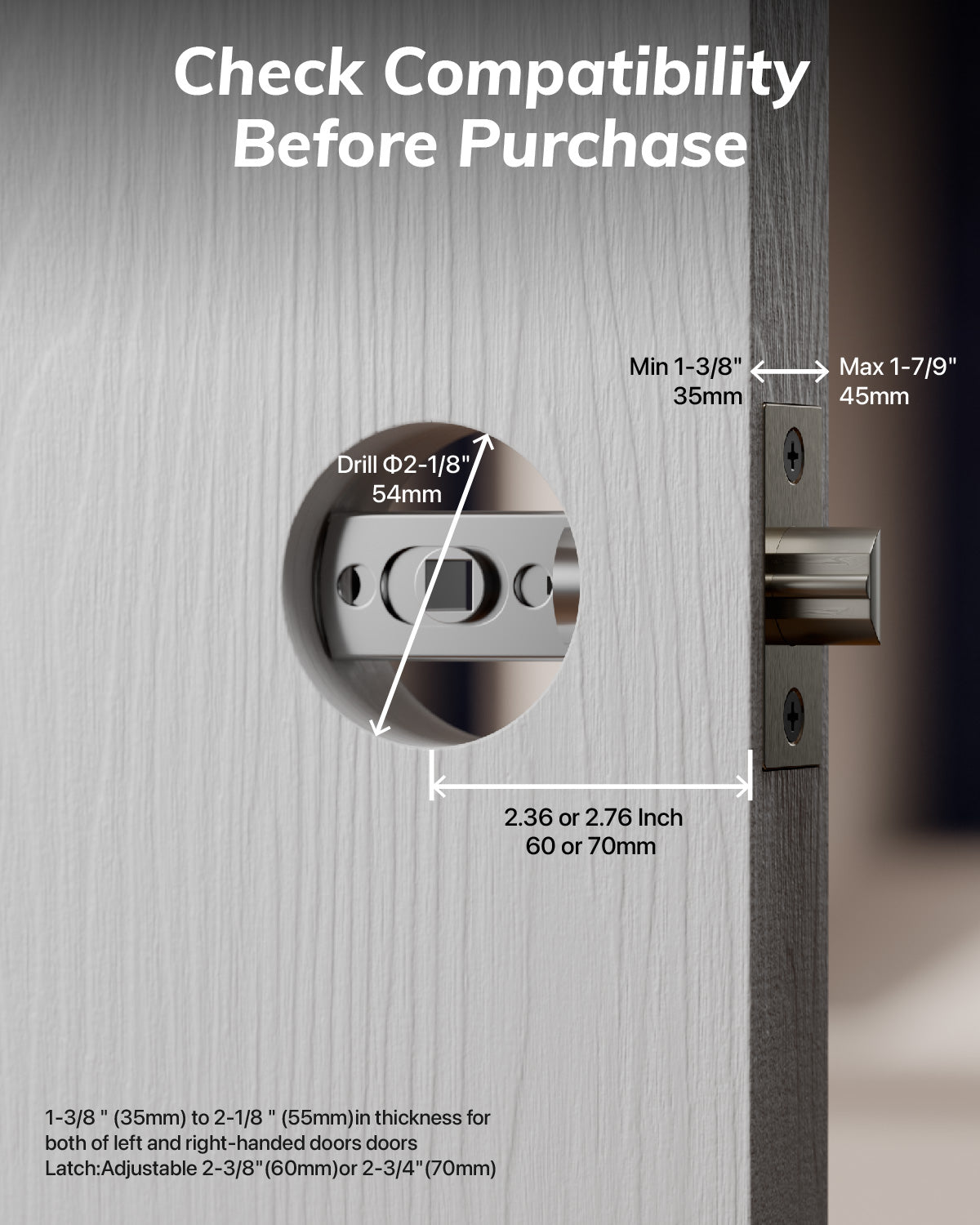 Blusafe Breeze Rose Fingerprint Door Handle — Black, Chrome or Satin Chrome product image