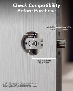 Blusafe Breeze Rose Fingerprint Door Handle — Black, Chrome or Satin Chrome product image