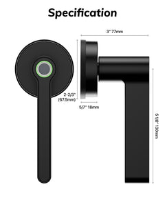 Blusafe Breeze Rose Fingerprint Door Handle — Black, Chrome or Satin Chrome product image