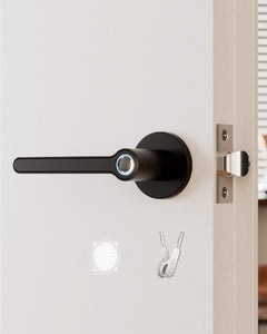 Blusafe Breeze Rose Fingerprint Door Handle — Black, Chrome or Satin Chrome product image