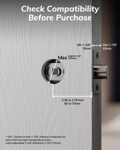 Blusafe Breeze Long Backplate Fingerprint Door Handle — Black product image
