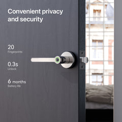 Blusafe Breeze Rose Fingerprint Door Handle — Black, Chrome or Satin Chrome product image
