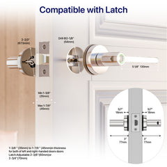 Blusafe Breeze Rose Fingerprint Door Handle — Black, Chrome or Satin Chrome product image