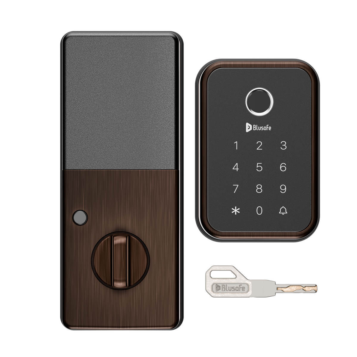 Blusafe Cloud Smart Deadbolt Lock — Black, Red Bronze or Brushed Nickel - Red Bronze
