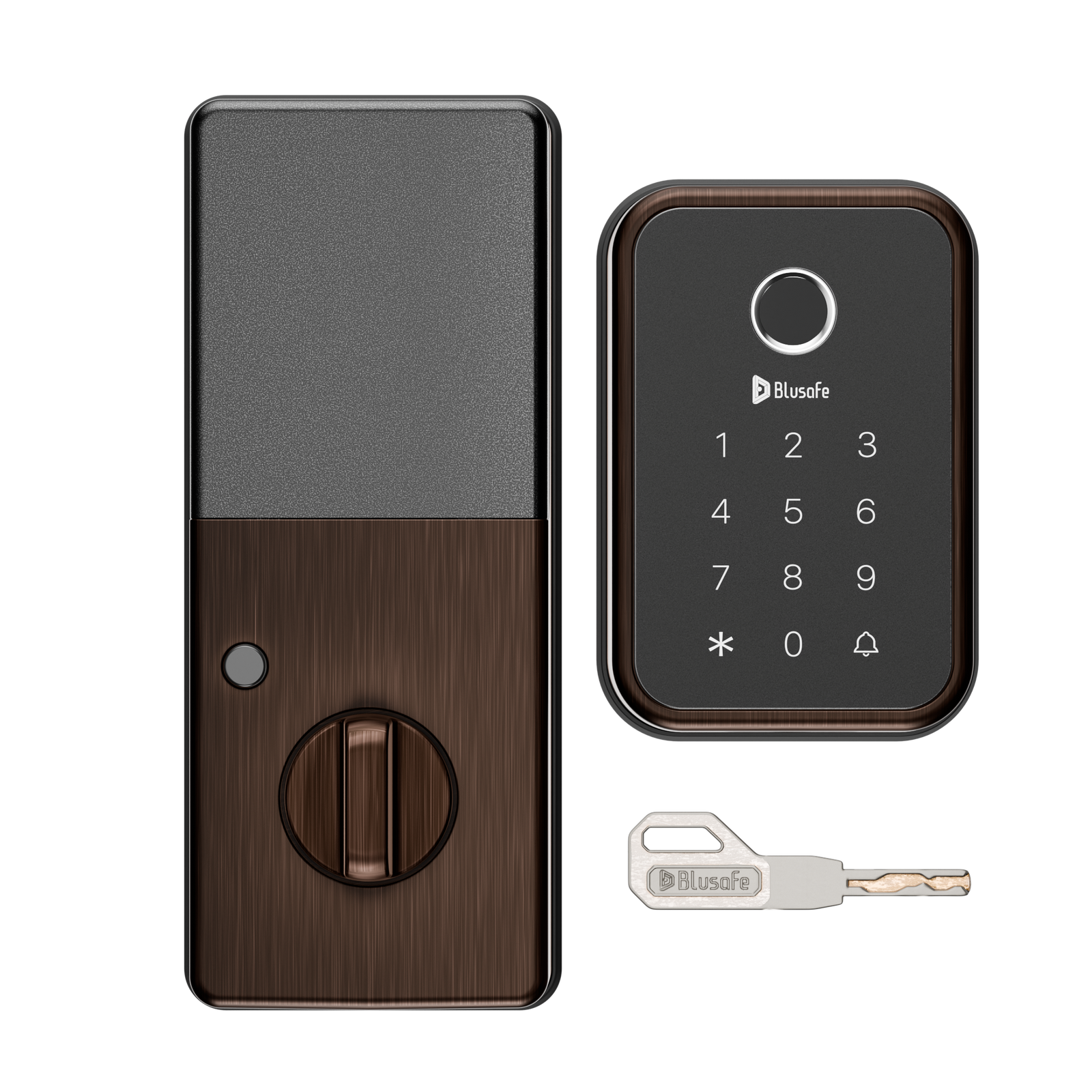 Blusafe Cloud Smart Deadbolt Lock — Black, Red Bronze or Brushed Nickel - Red Bronze