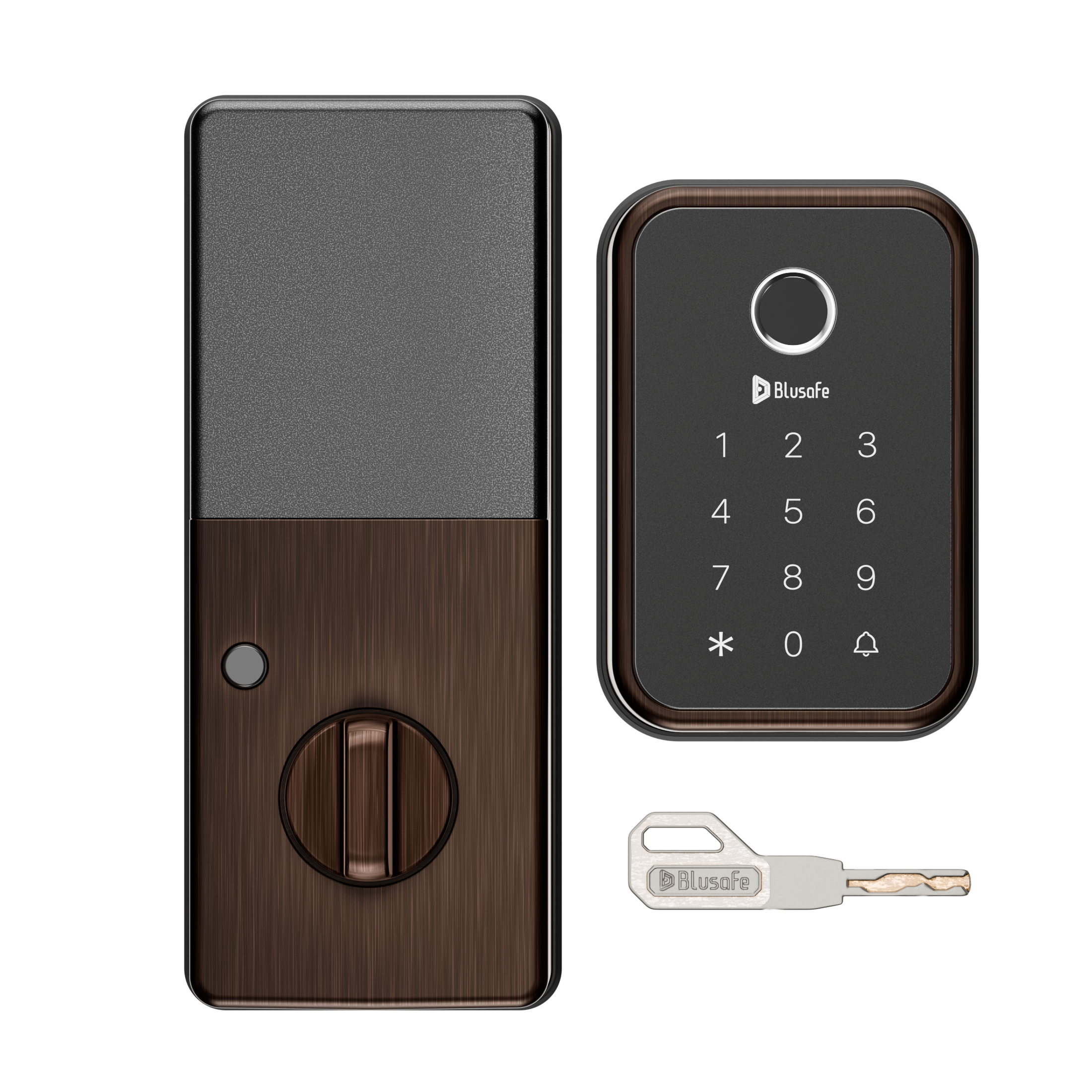 Blusafe Cloud Smart Deadbolt Lock — Black, Red Bronze or Brushed Nickel - Red Bronze