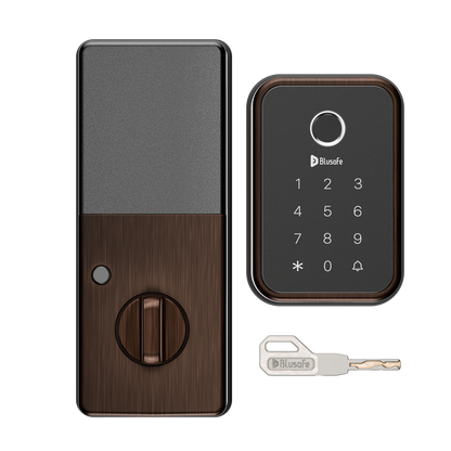 Blusafe Cloud Smart Deadbolt Lock — Black, Red Bronze or Brushed Nickel - Red Bronze