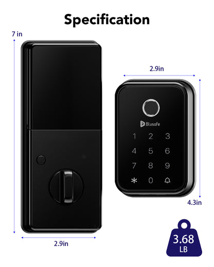 Blusafe Cloud Smart Deadbolt Lock — Black, Red Bronze or Brushed Nickel product image