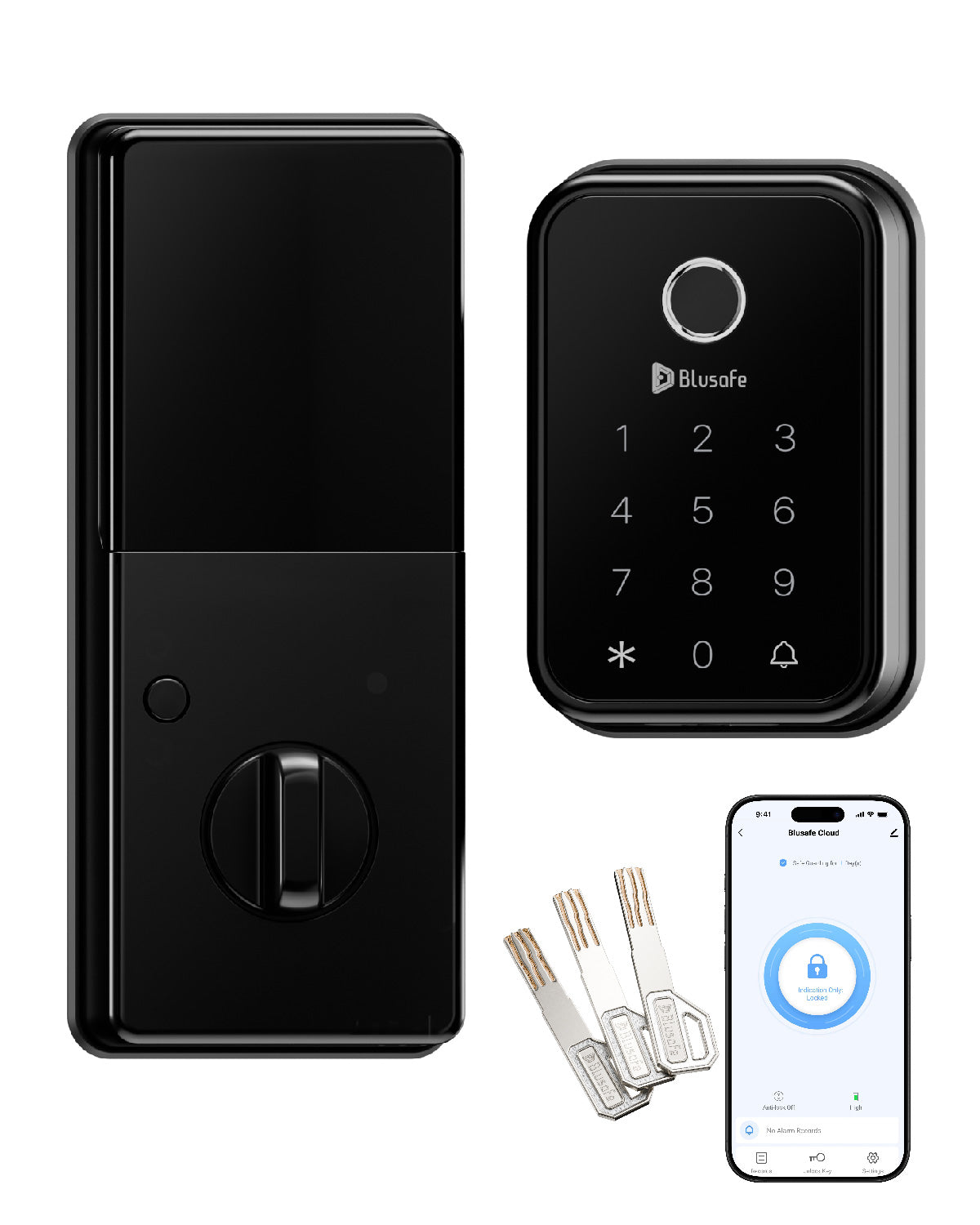 Blusafe Cloud Smart Deadbolt Lock — Black, Red Bronze or Brushed Nickel product image