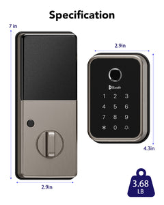 Blusafe Cloud Smart Deadbolt Lock — Black, Red Bronze or Brushed Nickel product image
