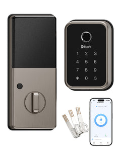 Blusafe Cloud Smart Deadbolt Lock — Black, Red Bronze or Brushed Nickel - Brushed Nickel