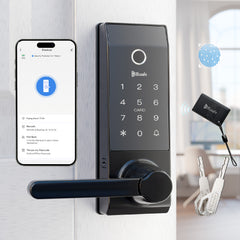 Blusafe Contour Smart Door Lock — With or Without Camera - Without Camera / Black