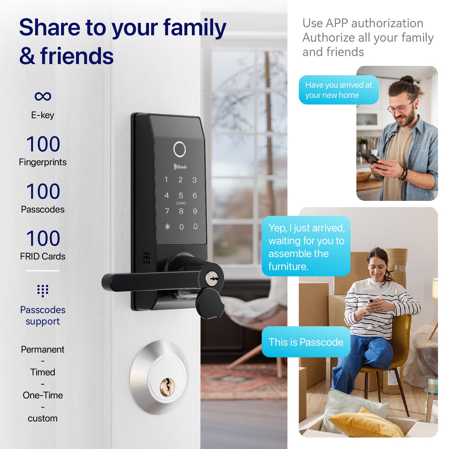 Blusafe Contour Smart Door Lock — With or Without Camera product image