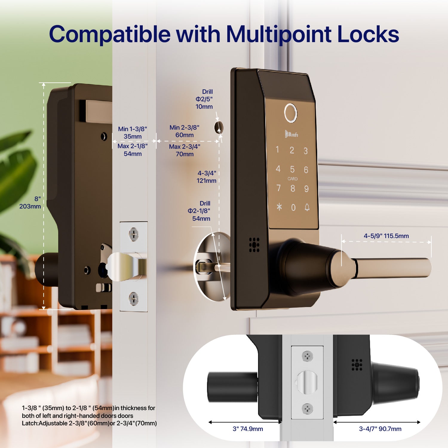 Blusafe Contour Smart Door Lock — With or Without Camera product image