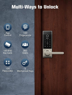 Blusafe Contour Smart Lock for Latch Doors — Black, Red Bronze or Frosted Silver product image