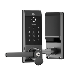 Blusafe Contour V Smart Lock with Doorbell Camera — Black, Red Bronze or Frosted Silver - Black