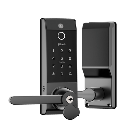 Blusafe Contour V Smart Lock with Doorbell Camera — Black, Red Bronze or Frosted Silver - Black