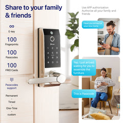 Blusafe Contour V Smart Lock with Doorbell Camera — Black, Red Bronze or Frosted Silver product image