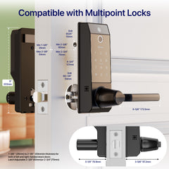 Blusafe Contour V Smart Lock with Doorbell Camera — Black, Red Bronze or Frosted Silver product image