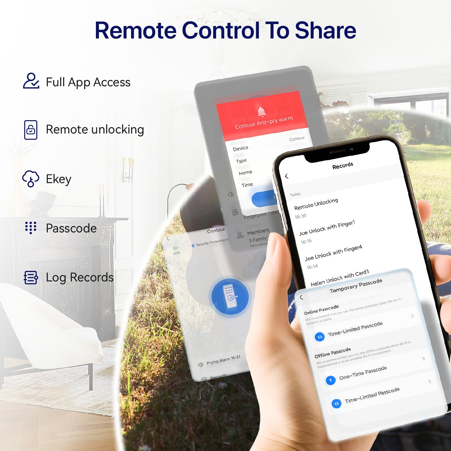 Blusafe Contour V Smart Lock with Doorbell Camera — Black, Red Bronze or Frosted Silver product image