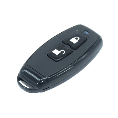 Blusafe R1 wireless remote showing its two buttons and key-ring loop