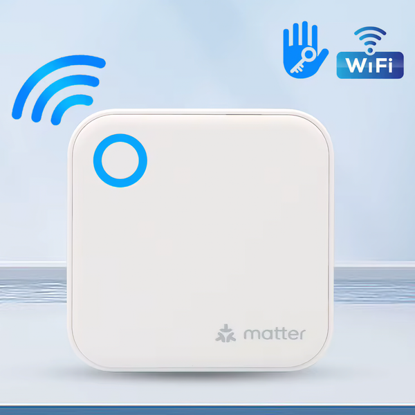 Blusafe G6 white Matter Wi-Fi gateway with blue status indicator