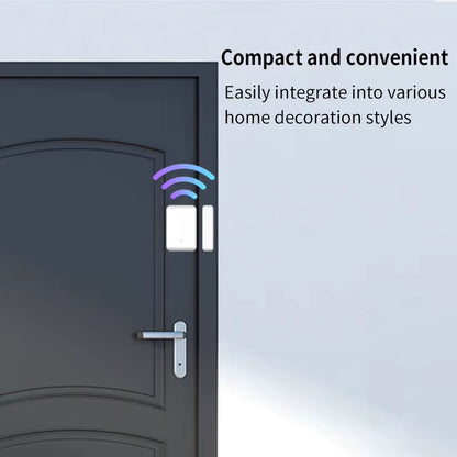 DS2 sensor and magnet shown beside a door frame