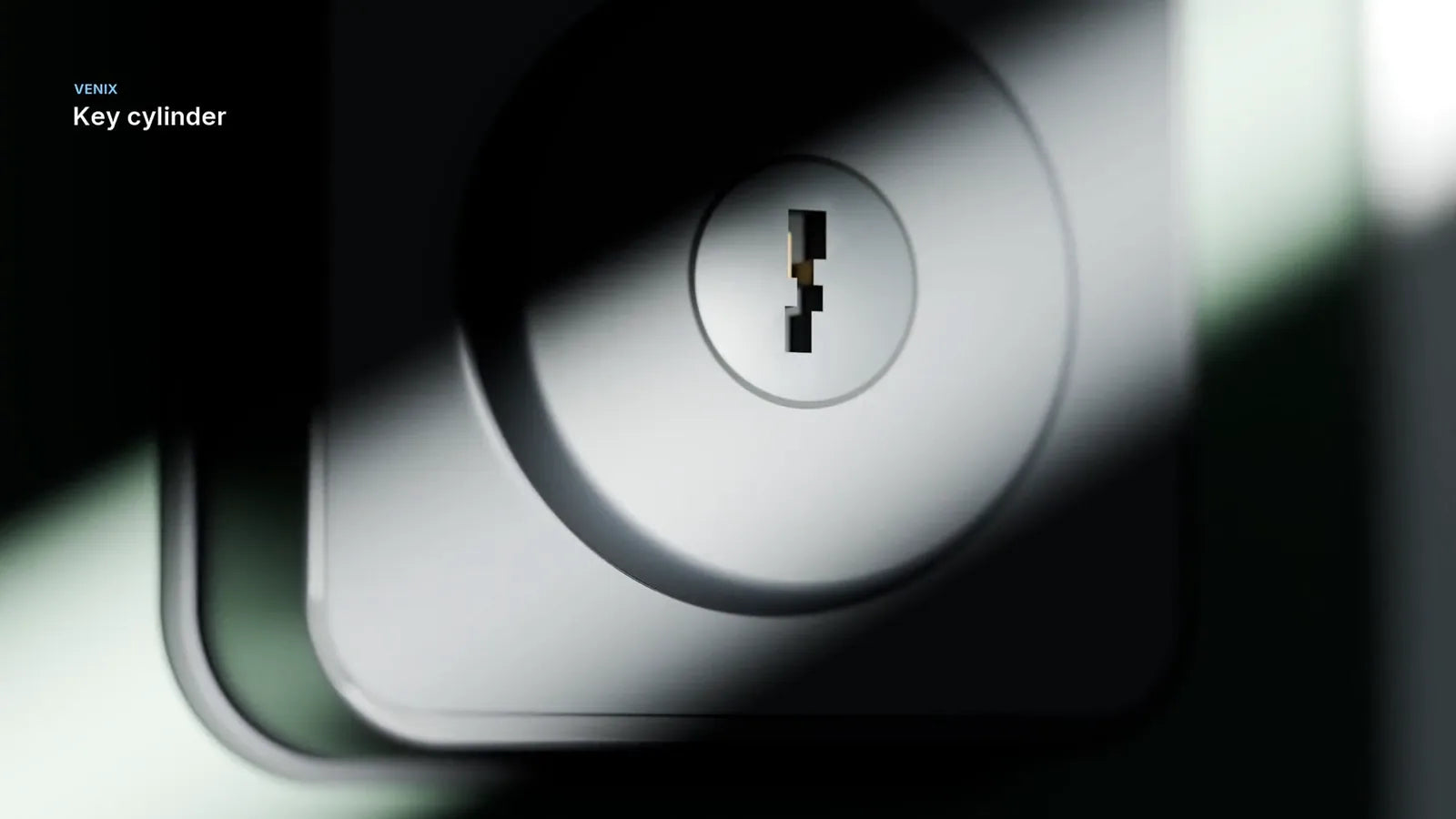 Light sweeps across the Venix key cylinder and keypad
