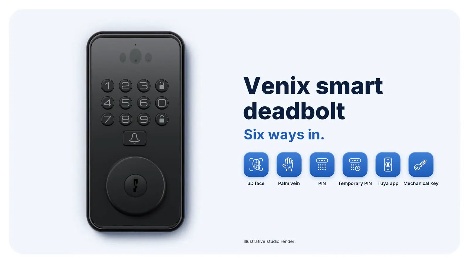 Venix smart deadbolt with its six unlock methods